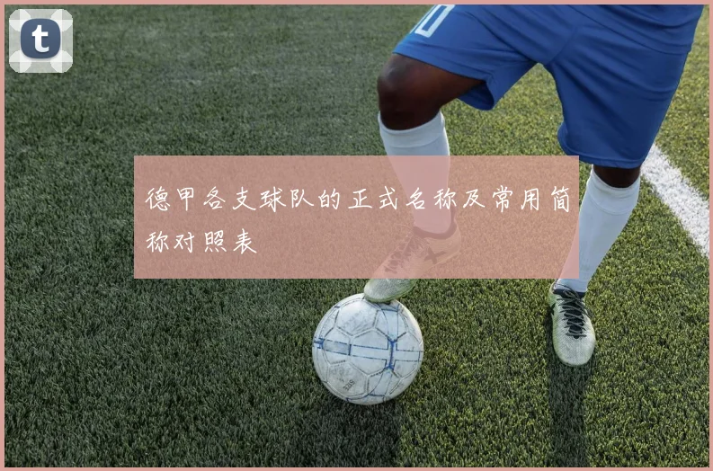 德甲各支球队的正式名称及常用简称对照表